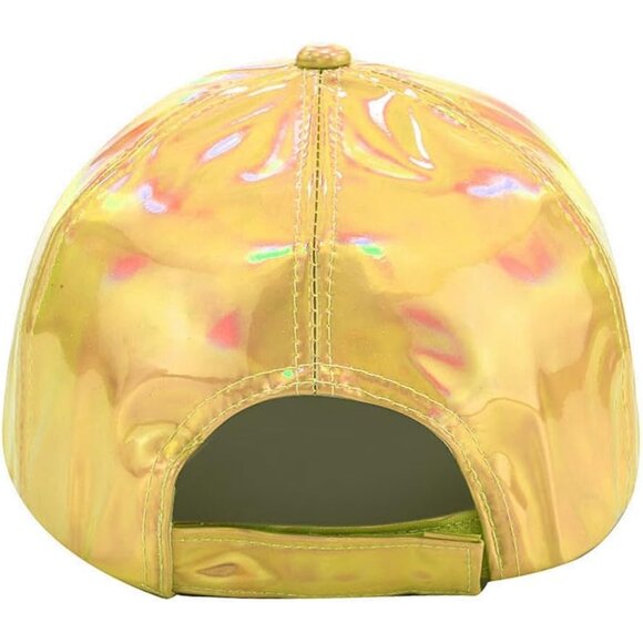 Women's Gold Fashion Baseball Cap Adjustable Strap Back Visor Sports Hat - Picture 4 of 7